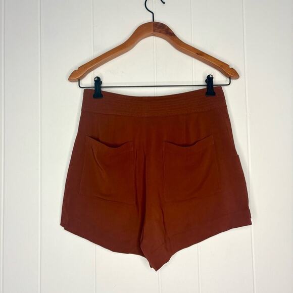 A.L.C. Lucile Trapunto-Stitched Shorts Rust Orange Drape Spring Women’s Size 0 - Picture 3 of 9